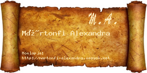 Mártonfi Alexandra névjegykártya